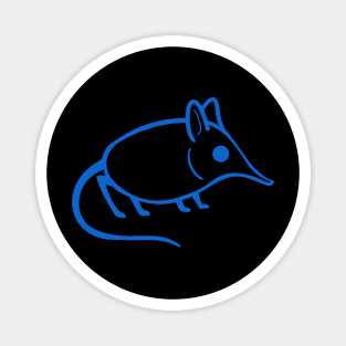 Elephant shrew minimalist design in blue ink Magnet